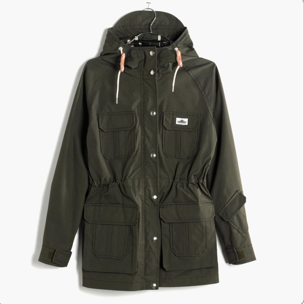 Madewell x Penfield Kasson Hudson Wax Parka Jacket in Olive Sz Small